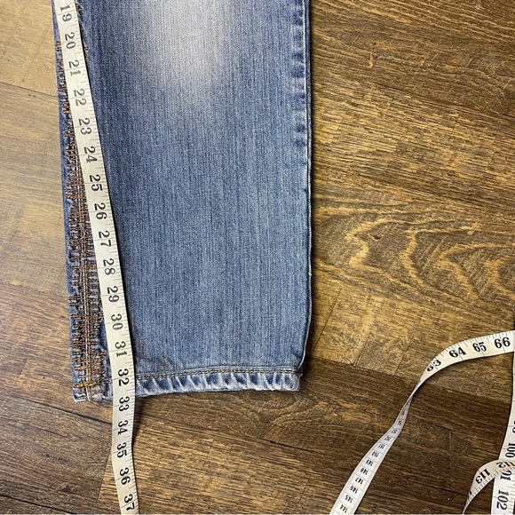 Just Cavalli Embroidered Jeans Straight Leg Contrast Stitch Size 34 Italy 48 - Picture 10 of 16